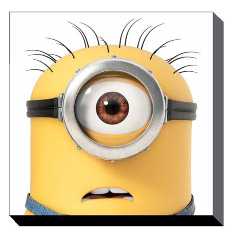 Minion Carl Close Up Canvas Print (85cm x 85cm) 